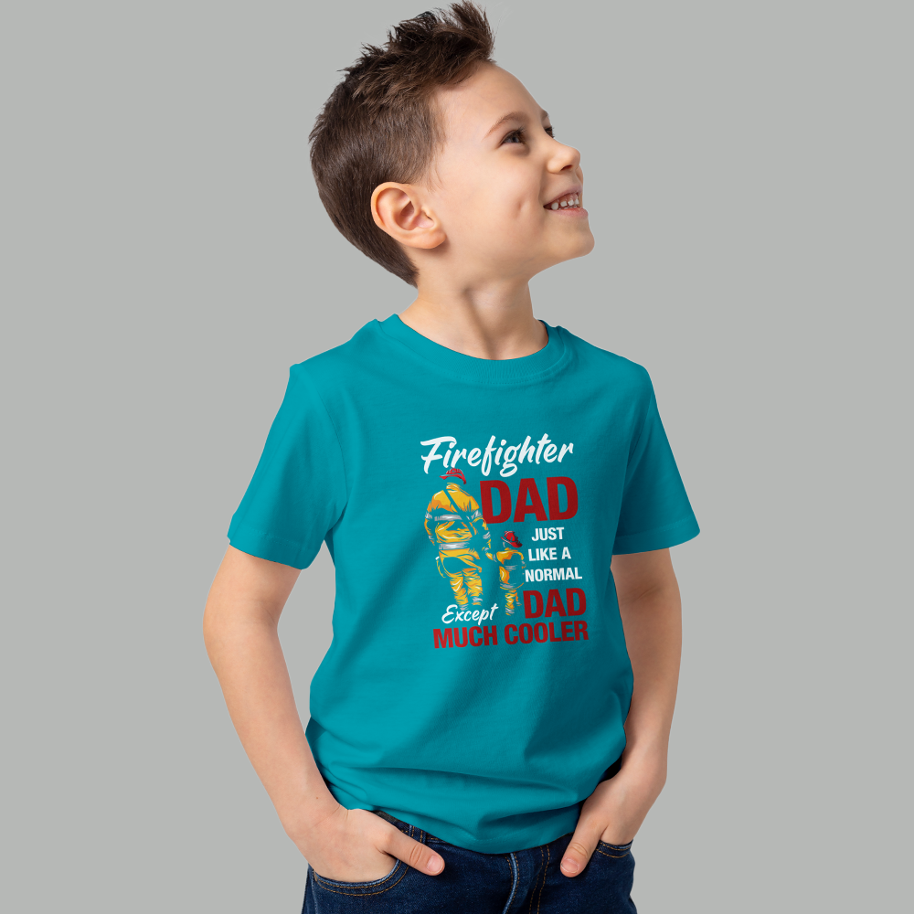 Cool Firefighter Dad Kids T-Shirt – Heroic & Comfy Tee