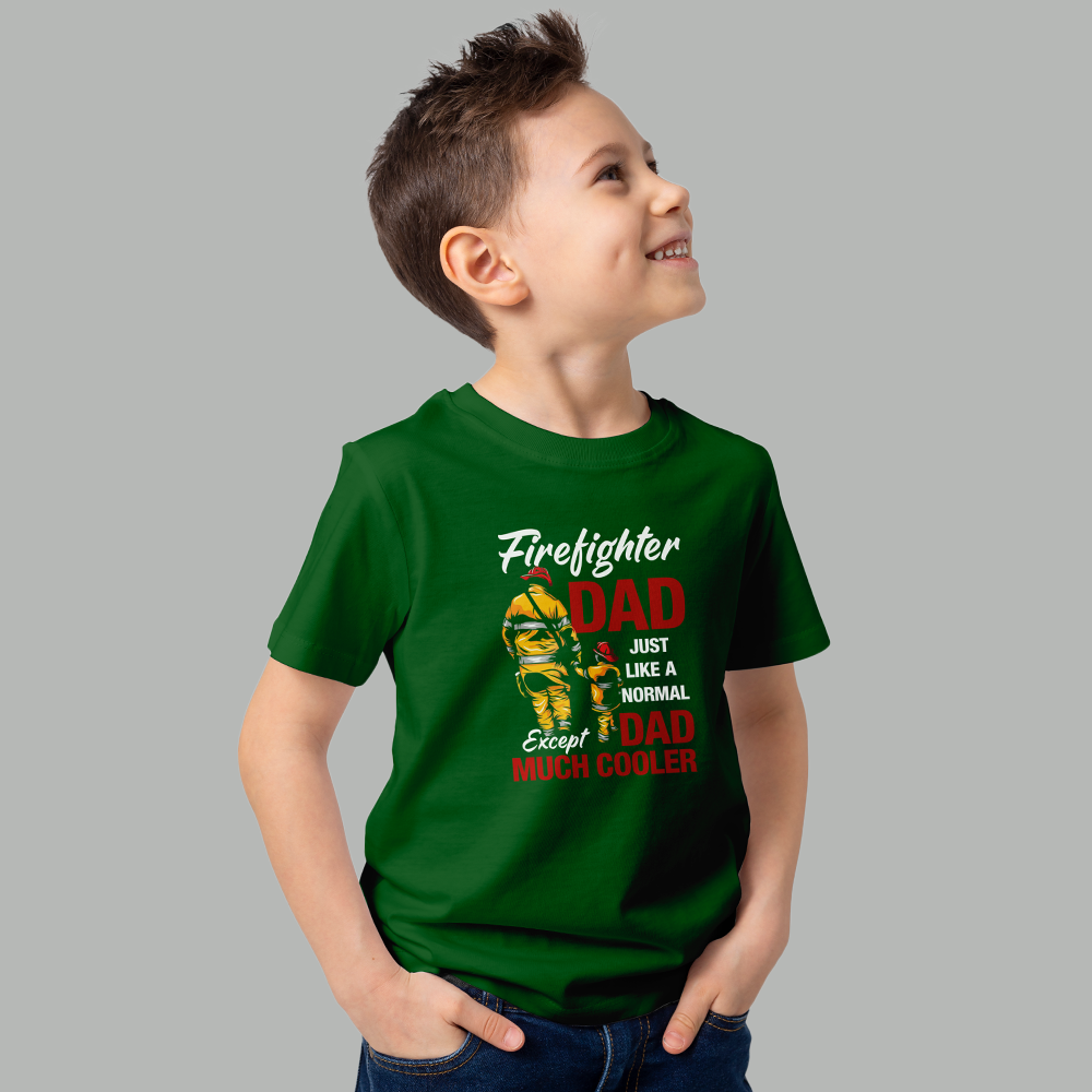 Cool Firefighter Dad Kids T-Shirt – Heroic & Comfy Tee