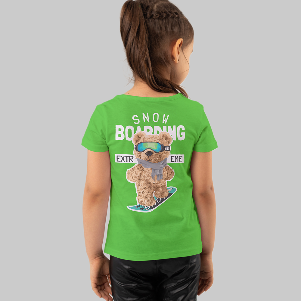 Teddy Bear Kids Back Print T-Shirt – Cute & Comfy for Kids