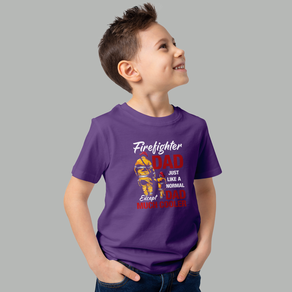 Cool Firefighter Dad Kids T-Shirt – Heroic & Comfy Tee