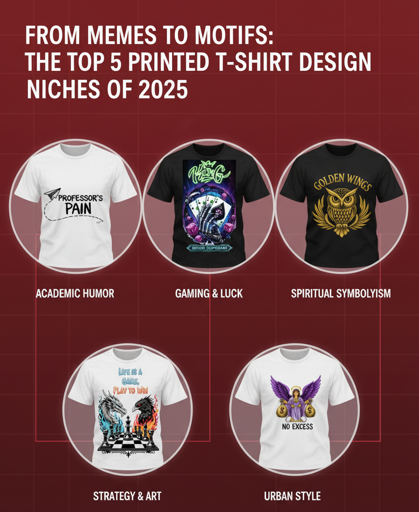 From Memes to Motifs: The Top 5 Printed T-Shirt Design Niches of 2025
