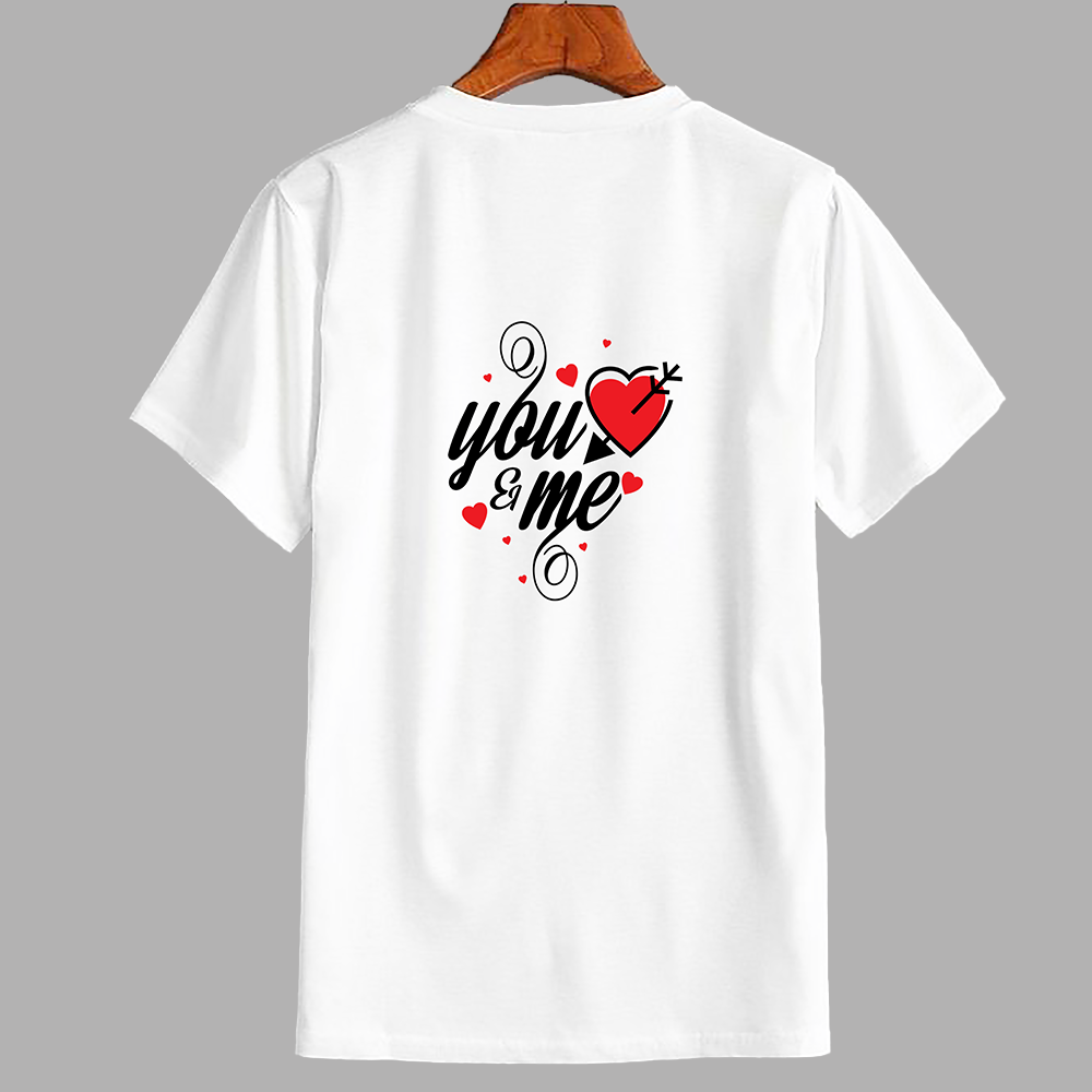 You + Me Printed T-Shirt – Stylish Love Tee for Women