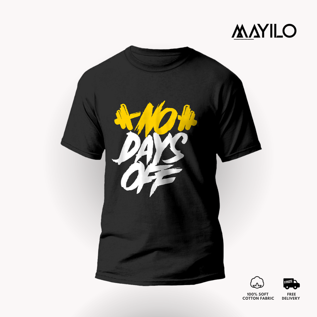 No Days OFF Round Neck - Black