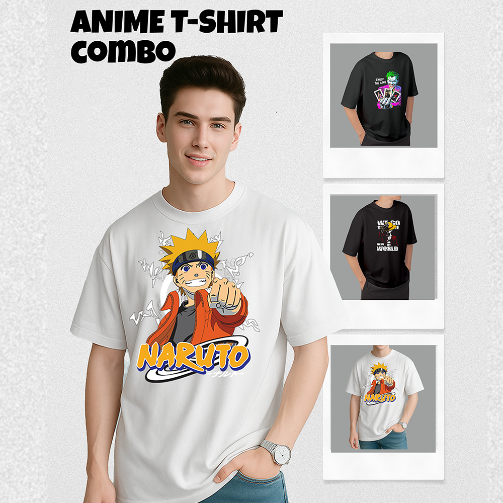 Anime T-shirt Combo Pack of 3
