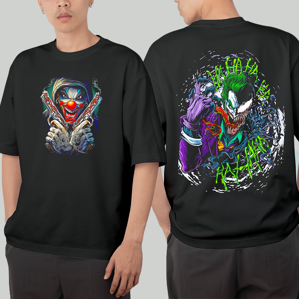 Oversized Joker x Venom Dual-Print T-Shirt | Villain Fusion Edition