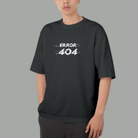Oversized Back Graphic Printed Black T-shirt