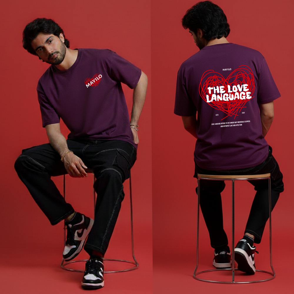 Scribbled Heart Graphic Tee | "The Love Language" Aesthetic T-Shirt | MAYILO Unisex Black Top