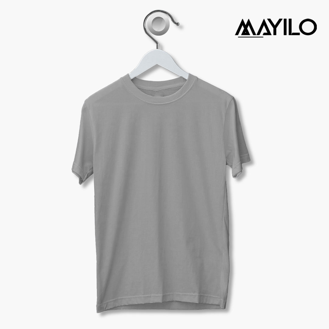 Round Neck Half Sleeve - Melange Grey