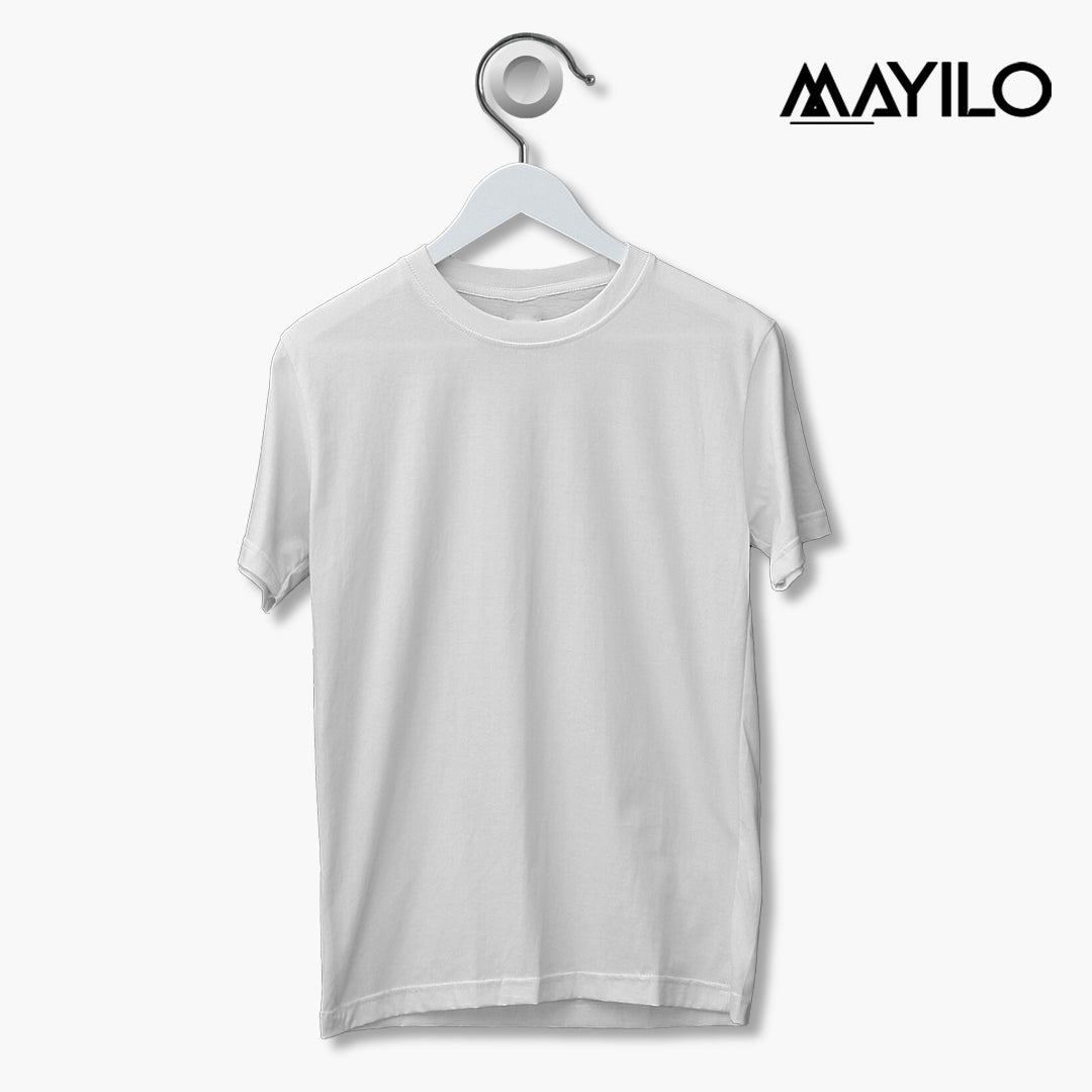 Round Neck Half Sleeve - White