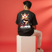 "Real King" Mindset Crown Fist Graphic Oversized T-Shirt