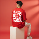 Take The Risk" Groovy Font Oversized Red T-Shirt