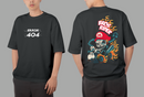 Oversized Back Graphic Printed Black T-shirt