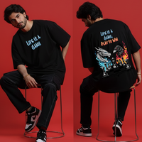 Life is a Game Graphic T-Shirt – Front & Back Print Oversized Tee for Men (Copy)