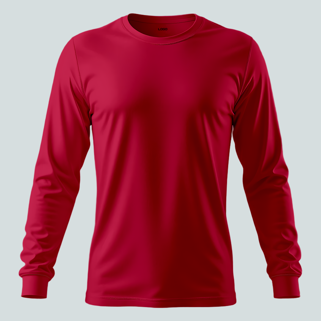 Men's Plain Round Neck Full Sleeve T-Shirt