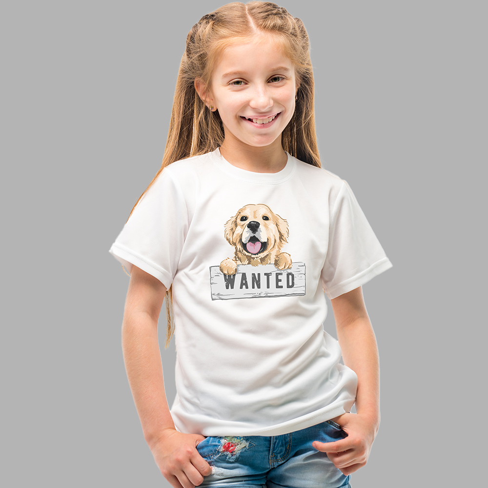 Most Wanted Pup Kids’ T-Shirt – Cute Outlaw Puppy Tee