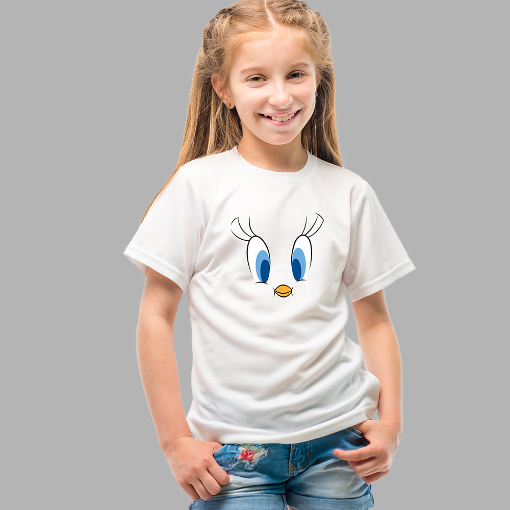 Cute Cartoon Face Kids’ T-Shirt – Playful Big Eyes Graphic Tee