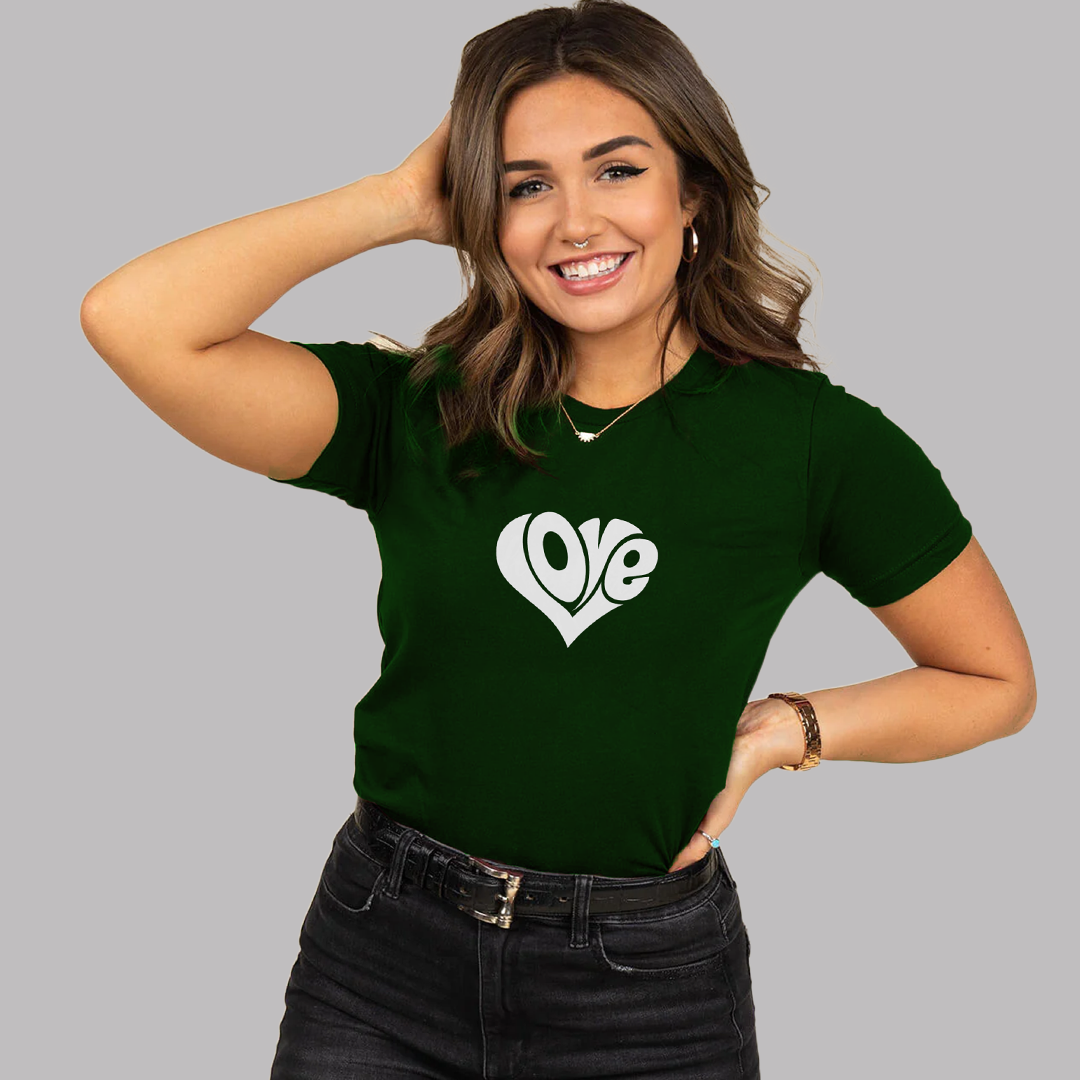 Blue "Love" Graphic T-Shirt – Casual Unisex Tee