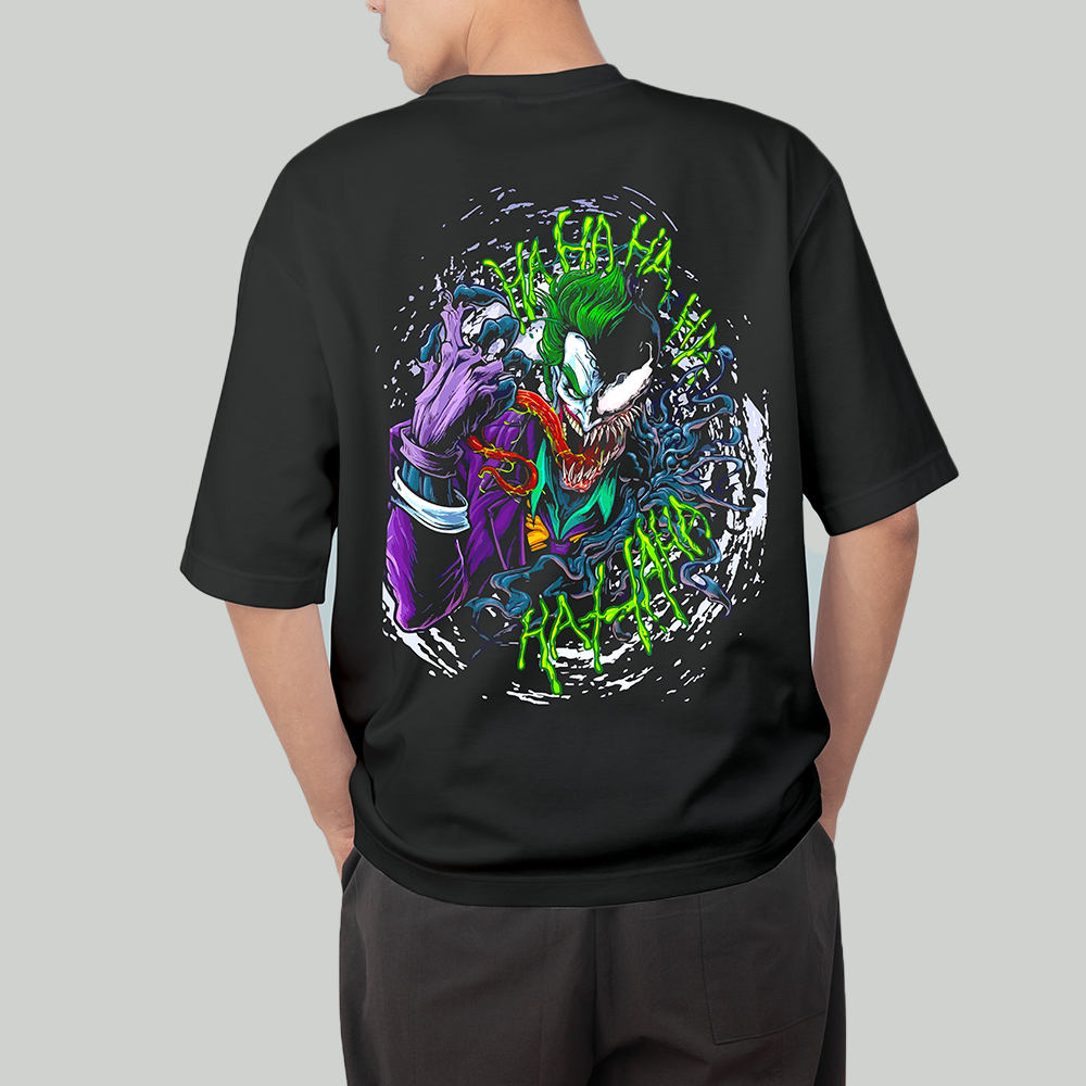 Oversized Joker x Venom Dual-Print T-Shirt | Villain Fusion Edition
