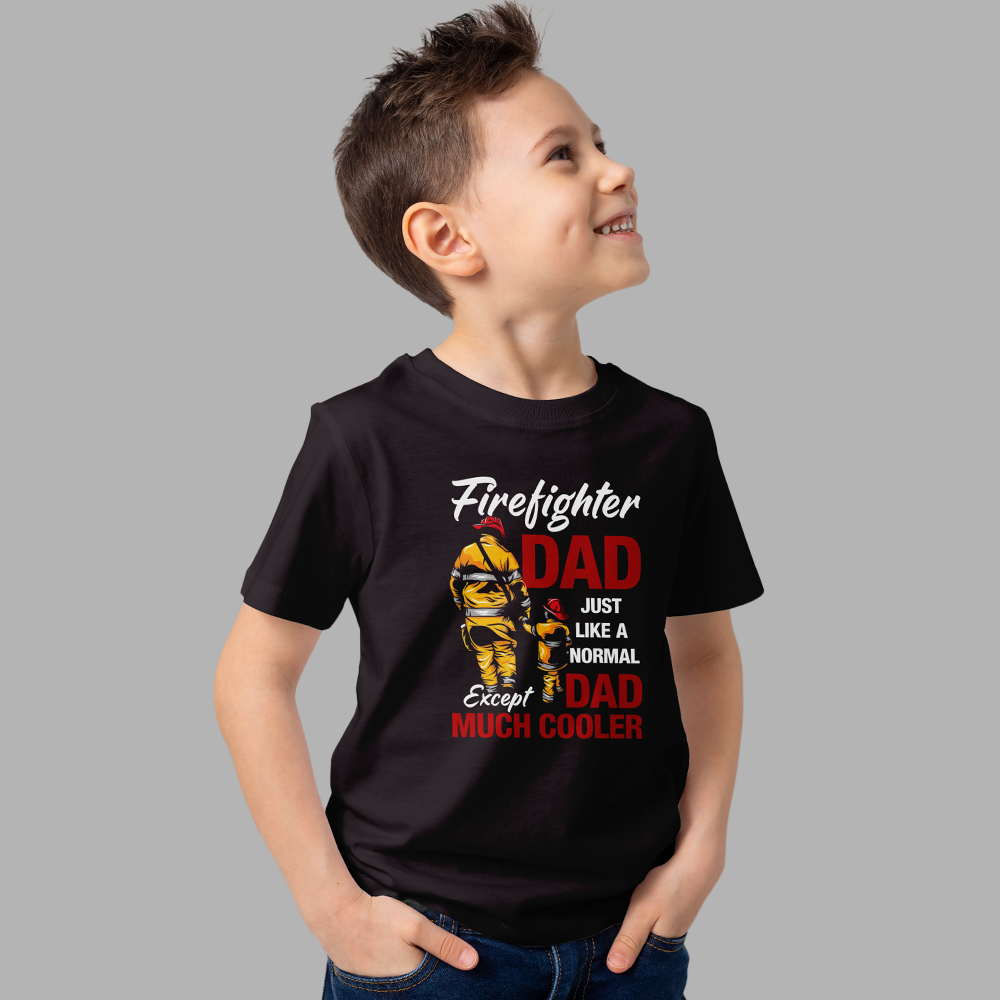 Cool Firefighter Dad Kids T-Shirt – Heroic & Comfy Tee