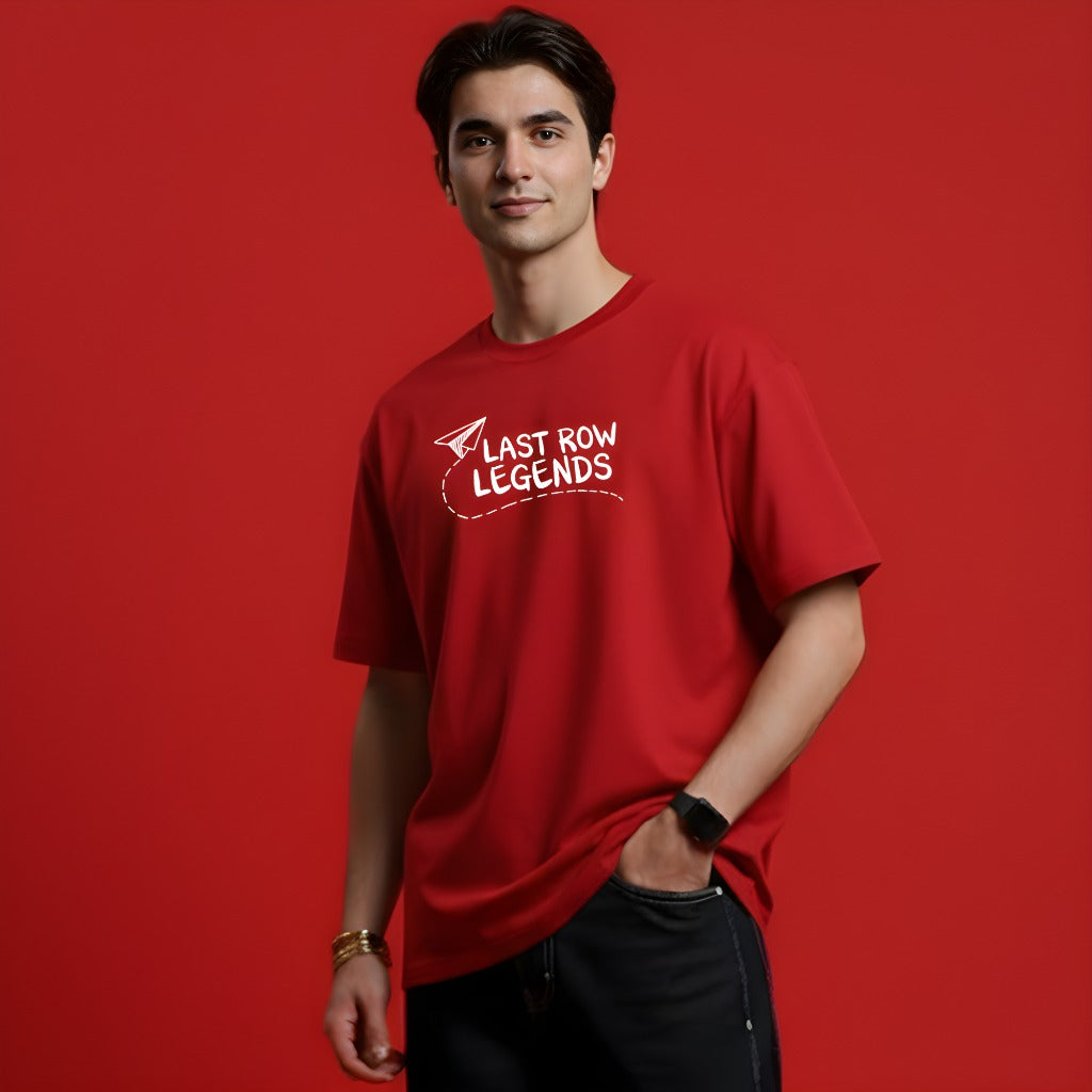 "Last Row Legends" T-Shirt | Funny Back Benchers College Tee | Black Oversized Graphic T-Shirt