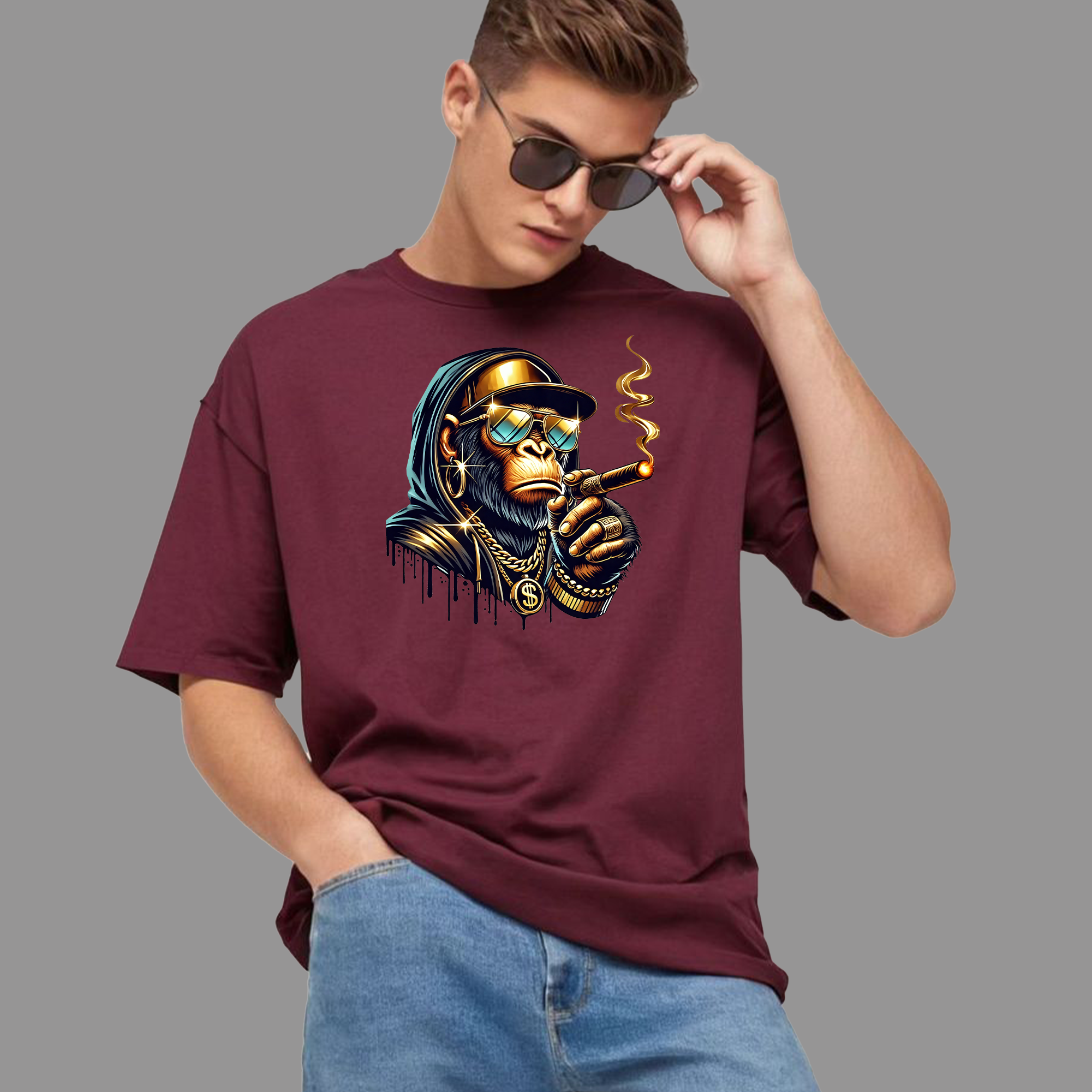 maroon / S
