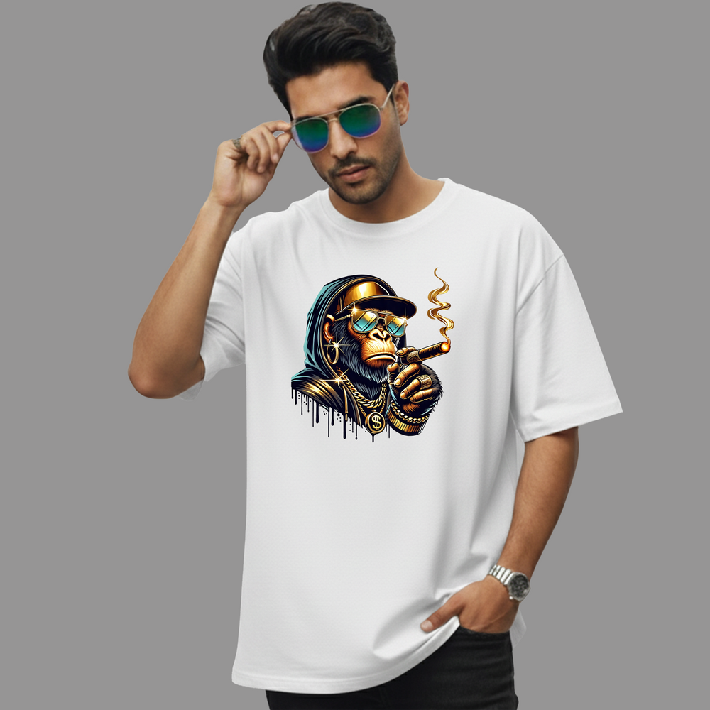 Streetwear King – Hip Hop Monkey Graphic T-Shirt