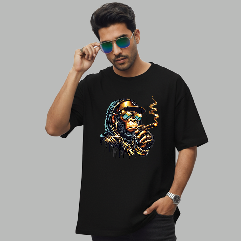 Streetwear King – Hip Hop Monkey Graphic T-Shirt