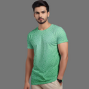 Men’s Green Printed T-Shirt – Casual Round Neck Paisley Pattern T-shirt
