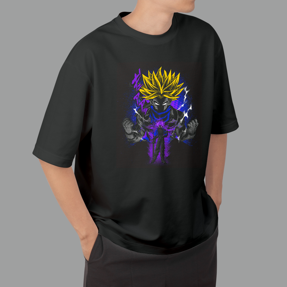 Oversized Anime Power T-Shirt – Unleash Your Inner Force