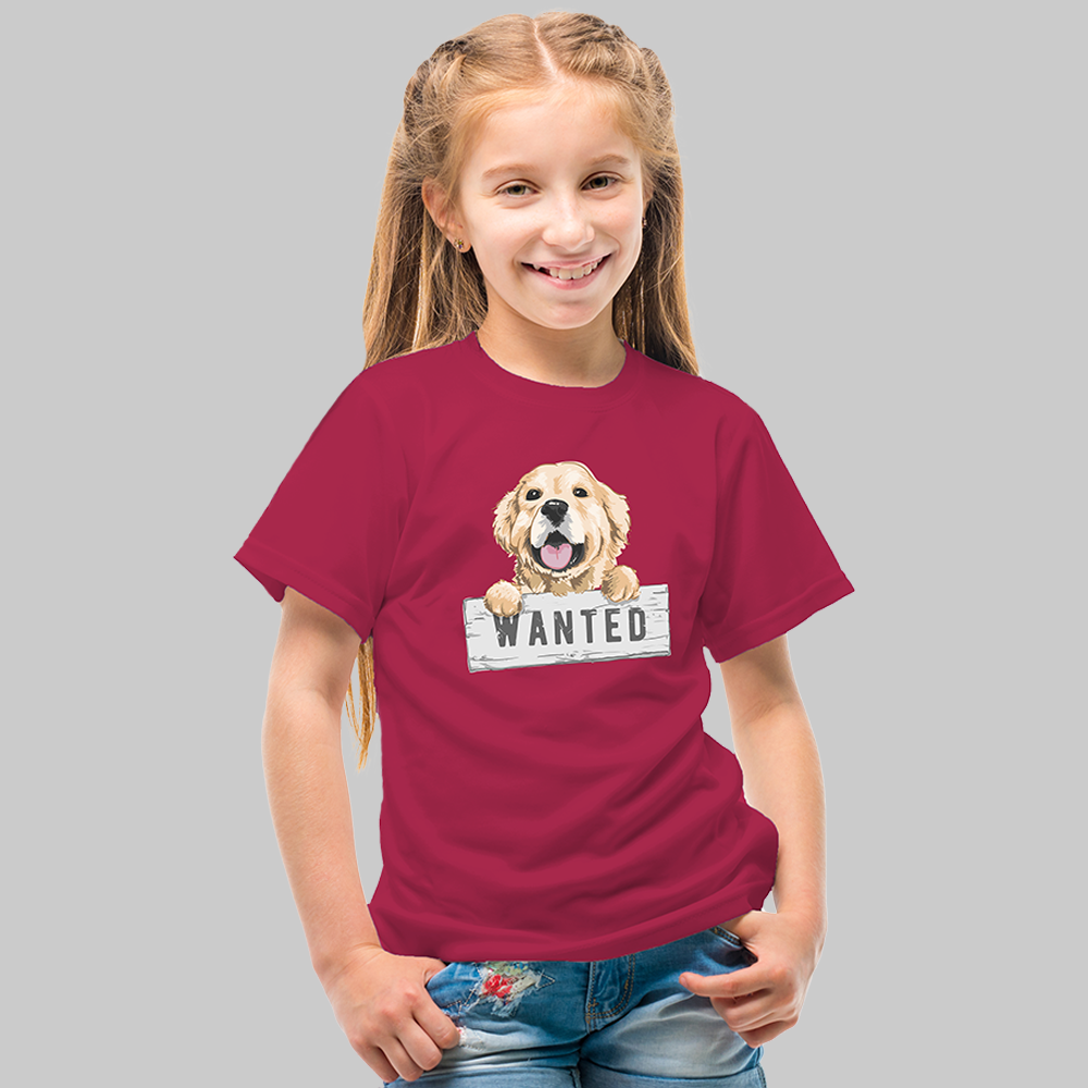 Most Wanted Pup Kids’ T-Shirt – Cute Outlaw Puppy Tee
