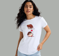 Women’s White Printed T-Shirt – Stylish Half Sleeve Tee